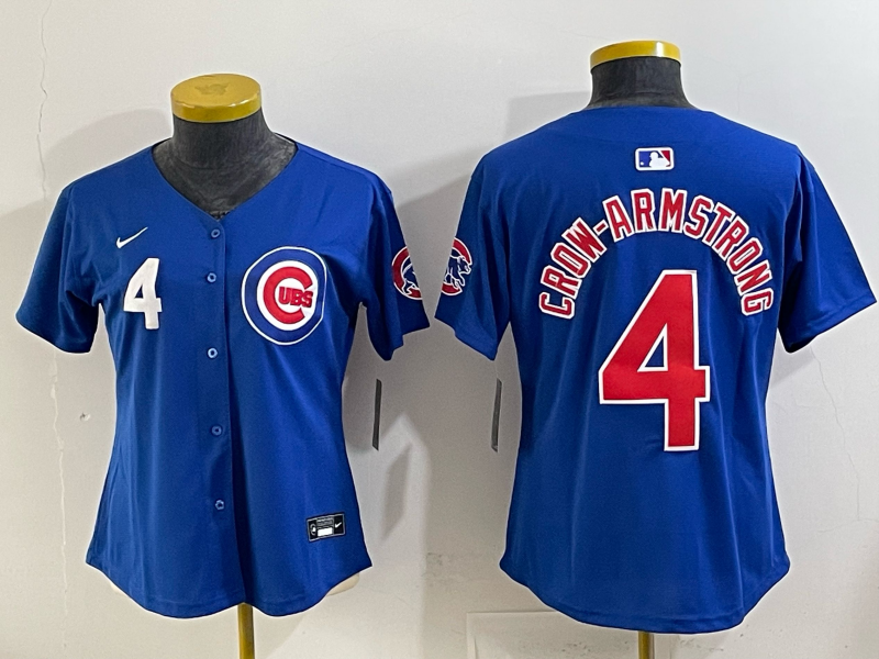 Youth Chicago Cubs 4 Crow-Armstrong Blue Nike MLB 2025 Jersey 004